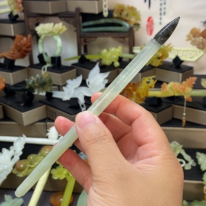 蛇纹石玉合金发饰