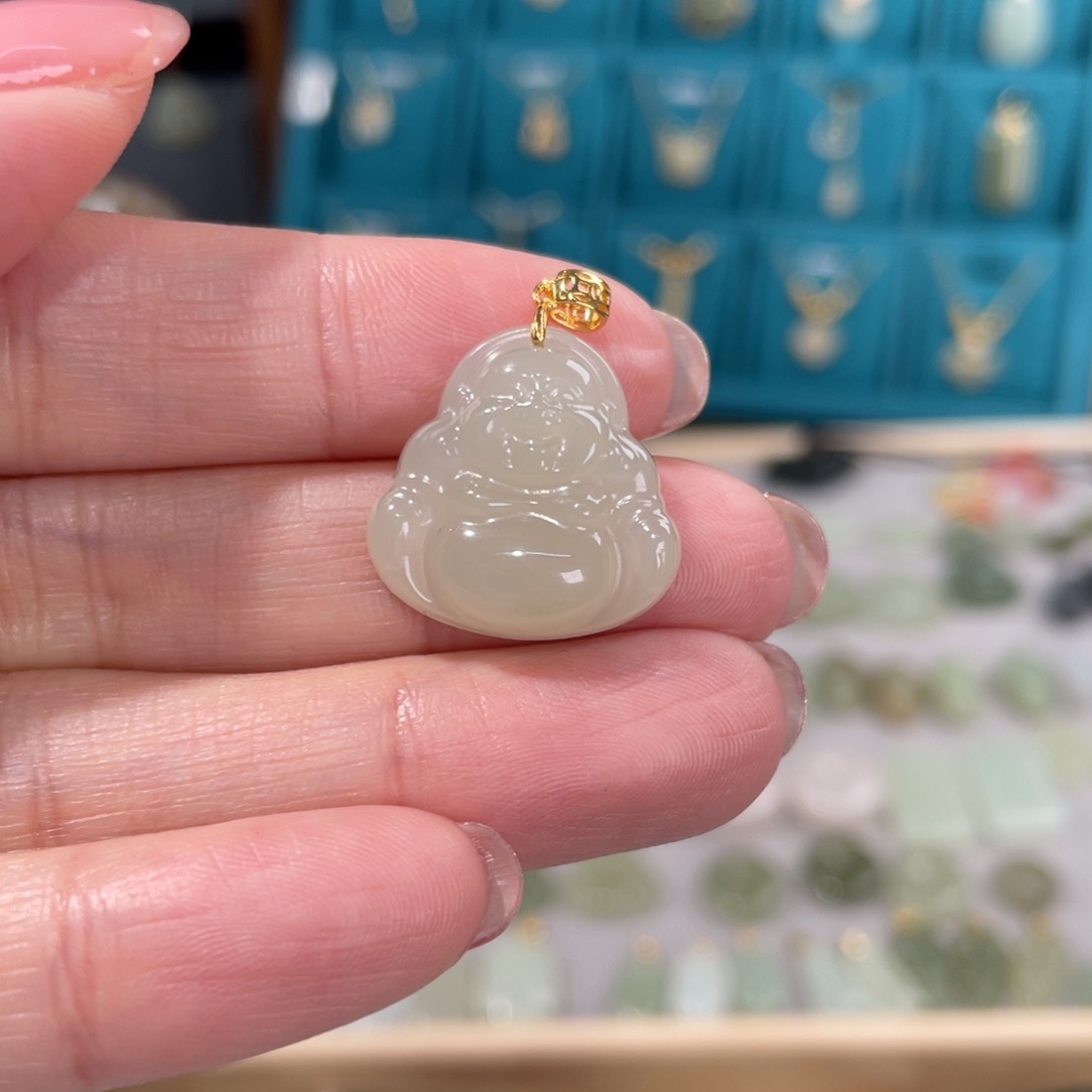 和田玉吊坠(赠链)银S925镶嵌?***?