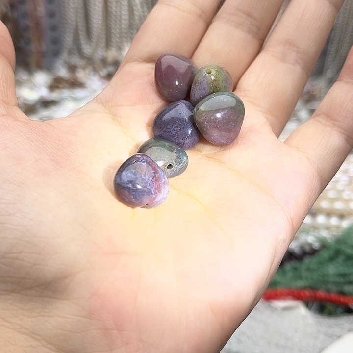 未镶嵌玛瑙/玉髓珠宝半成品5个15mm左右印度玛瑙屁桃