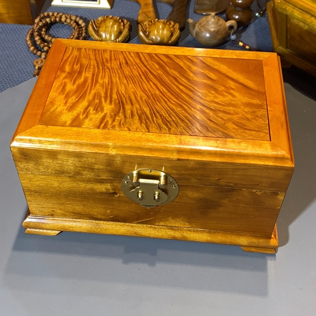 ****妞楠木金丝楠木小叶首饰盒24
