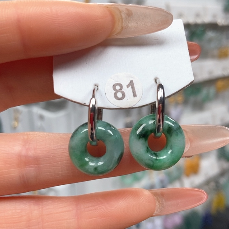 【闪购商品】翡翠耳饰银S925镶嵌耳饰