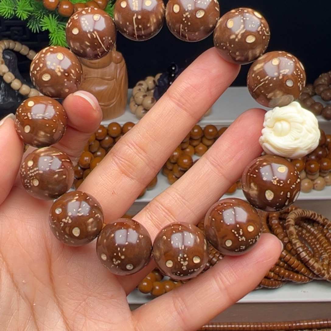 時***光紫金鼠手串卡17半实心花皮光珠