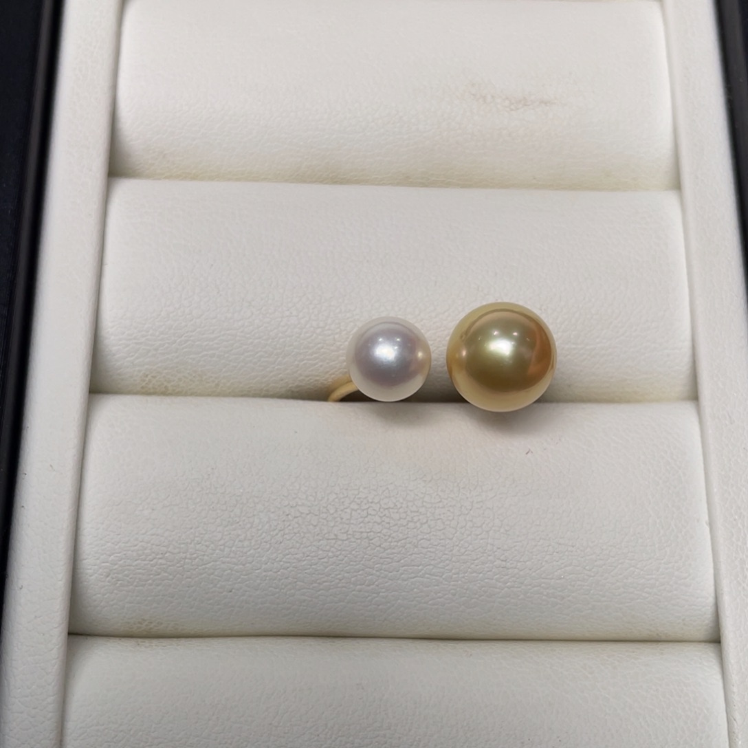 海水珍珠戒圈银S925镶嵌