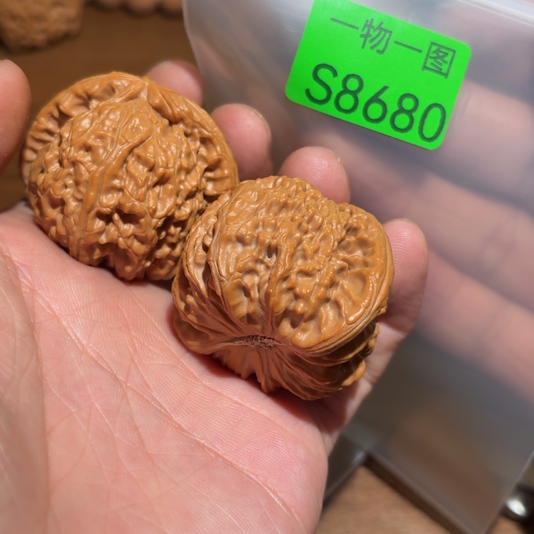 把件文玩核桃白狮子