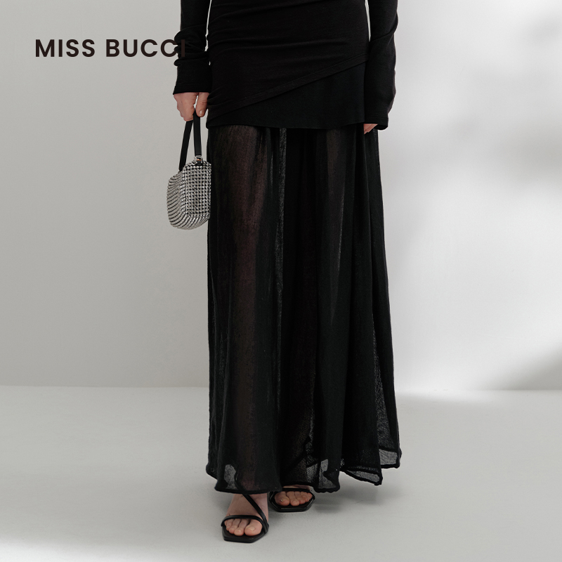 MISS BUCCI 25春夏女士镂空个性时尚透气柔软宽松半身裙