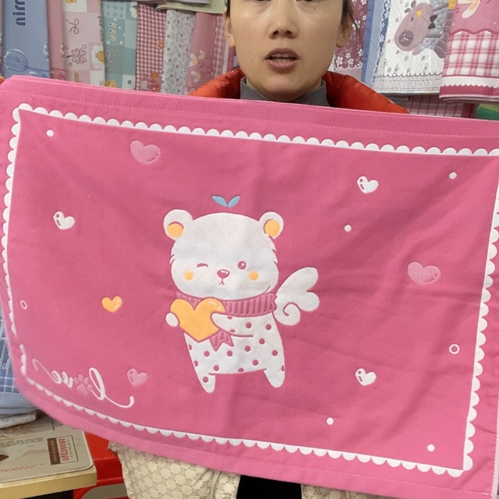 棉儿童特价粉色天使熊