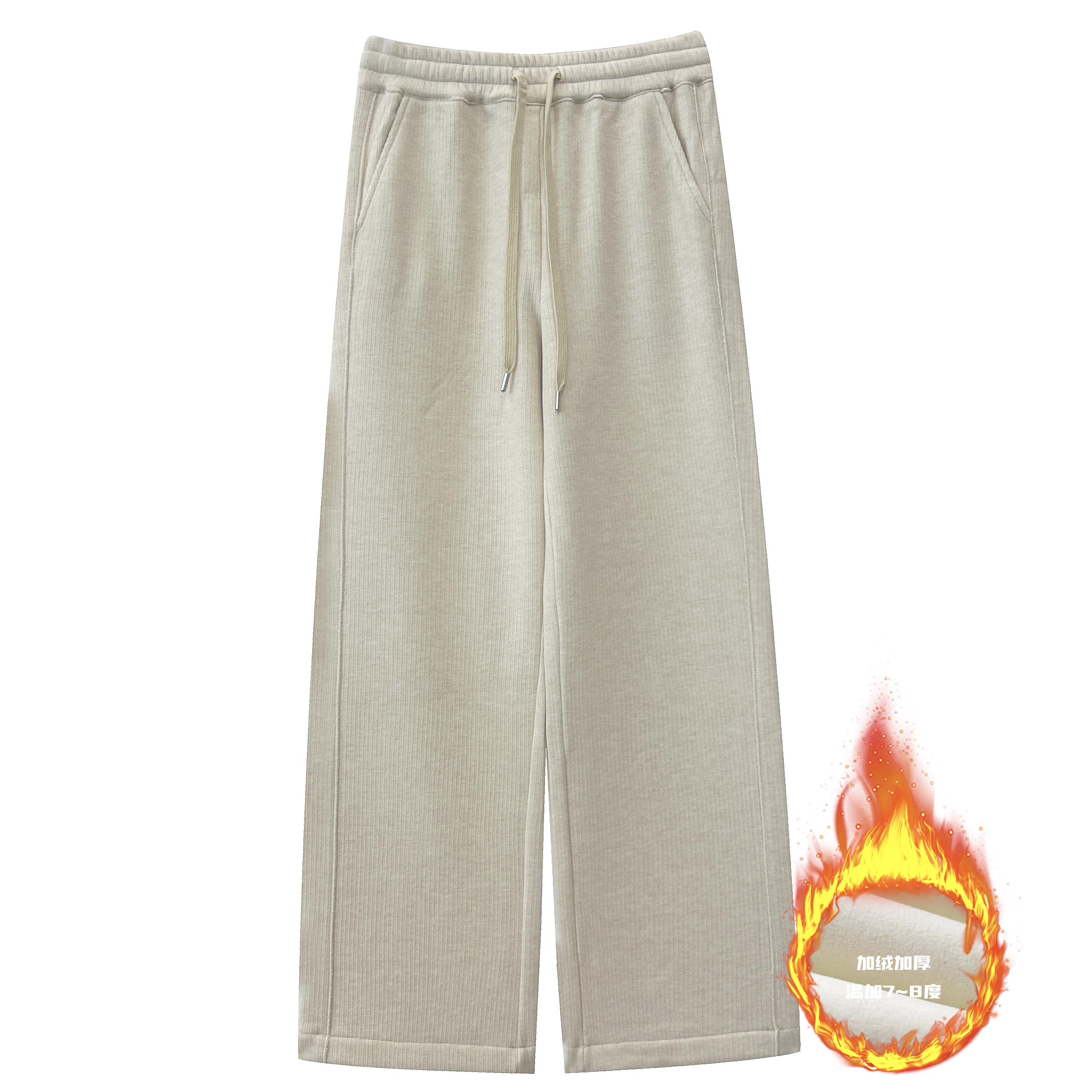 【MEILANXI】【檽米裤】冬季加绒加厚休闲裤百搭显瘦抽绳直筒裤K023