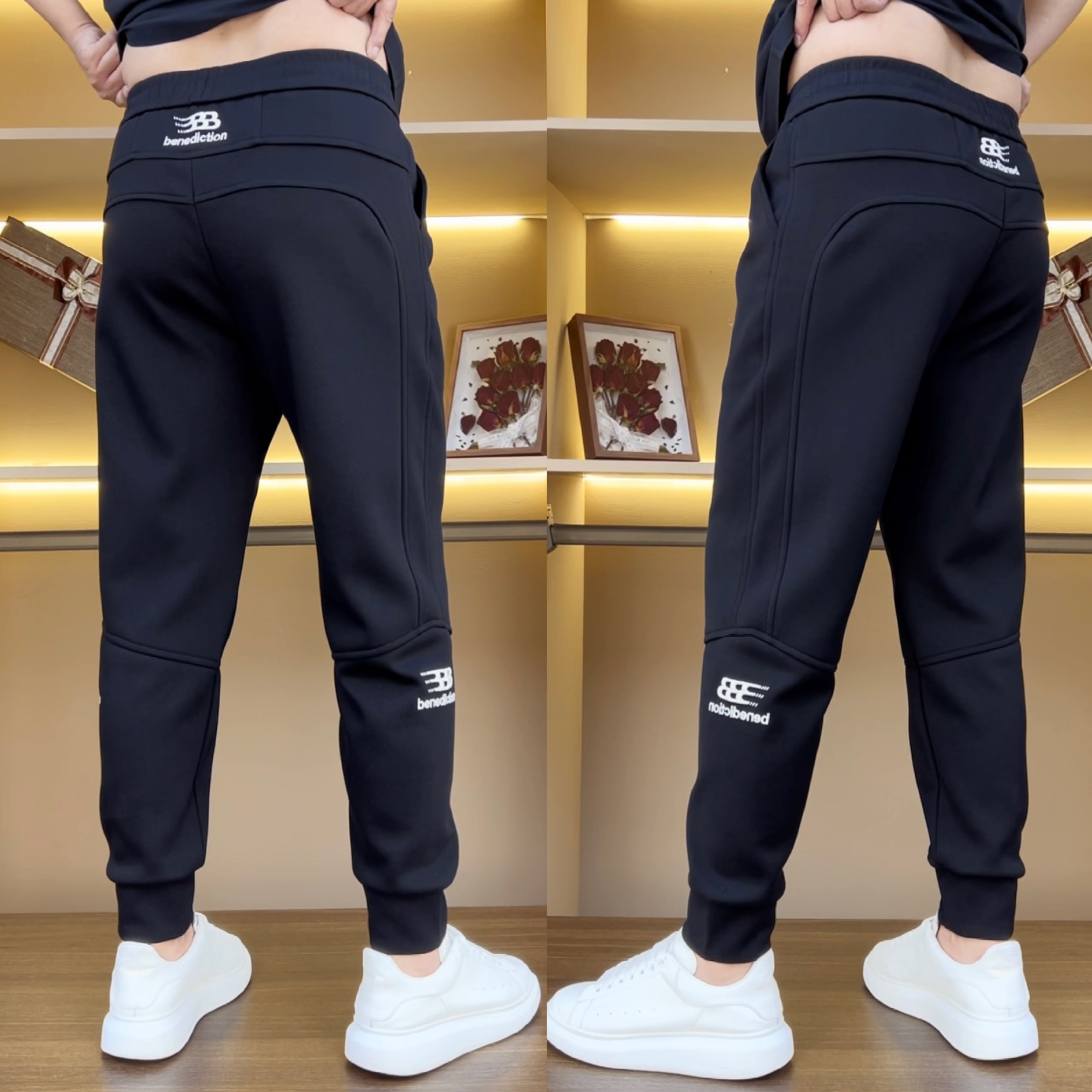 2025冬季加绒新款男士休闲裤秋冬裤子卫裤运动裤刺绣款高级感男装