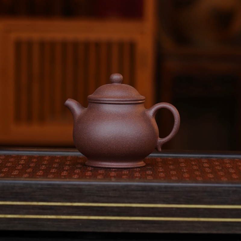 LD粗砂底槽青[高潘壶]宜兴黄龙山原矿手工紫砂壶