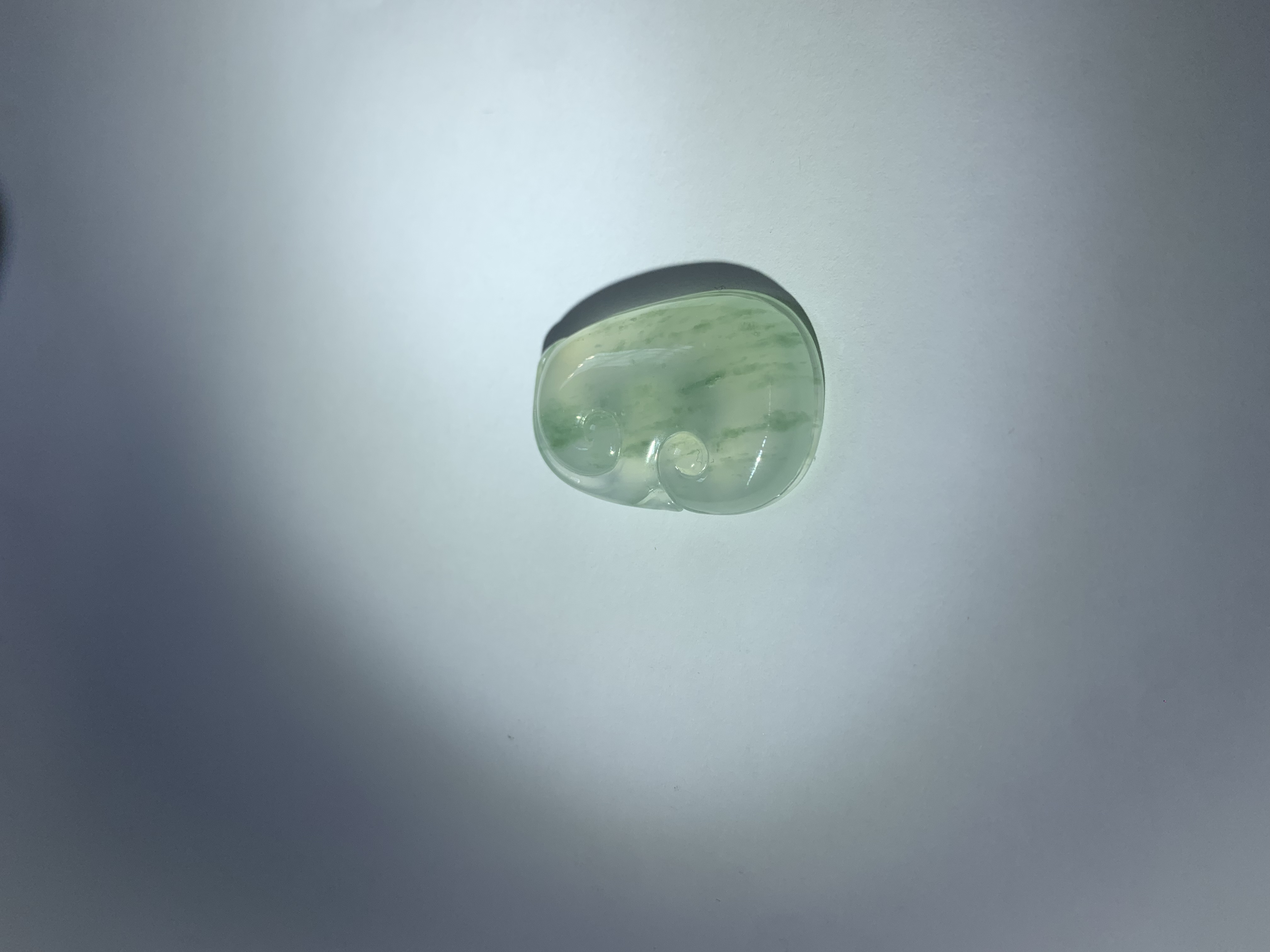 天然a货冰飘花如意翡翠