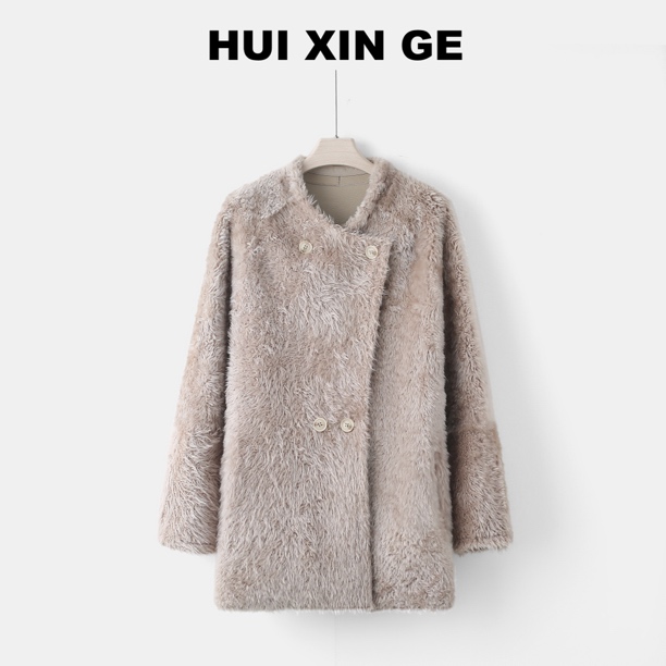 徽歆阁 2025冬款西班牙老钱风双面穿拉贡皮草皮毛一体奢华外套