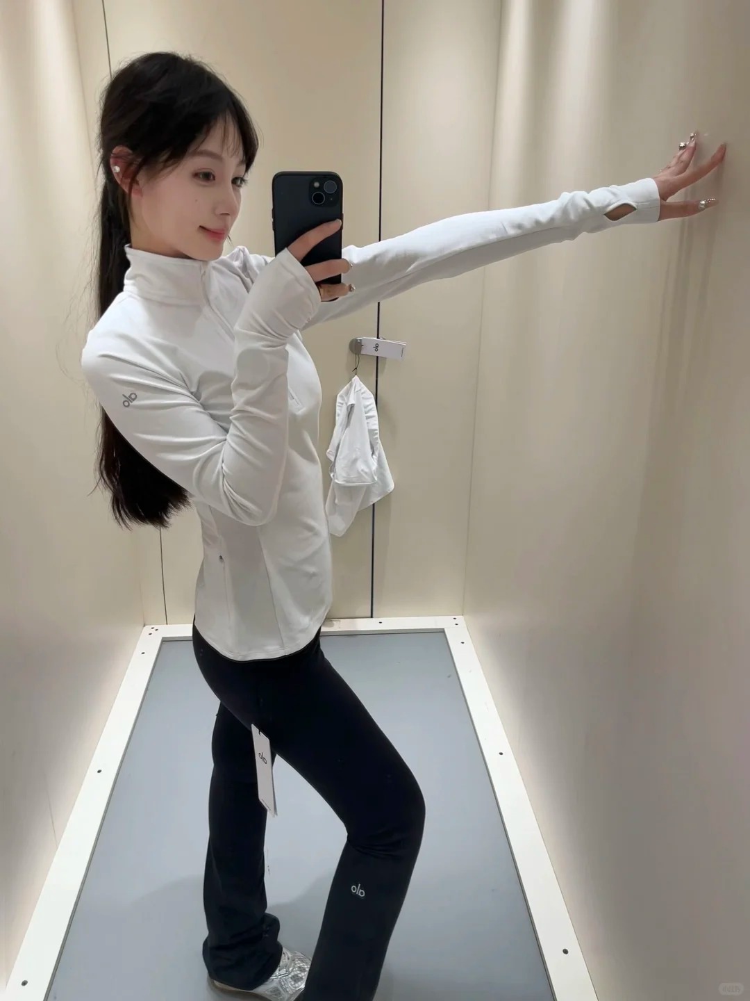 【正确版】 速干修身半拉链磨毛瑜伽服长袖防晒服户外跑步训练