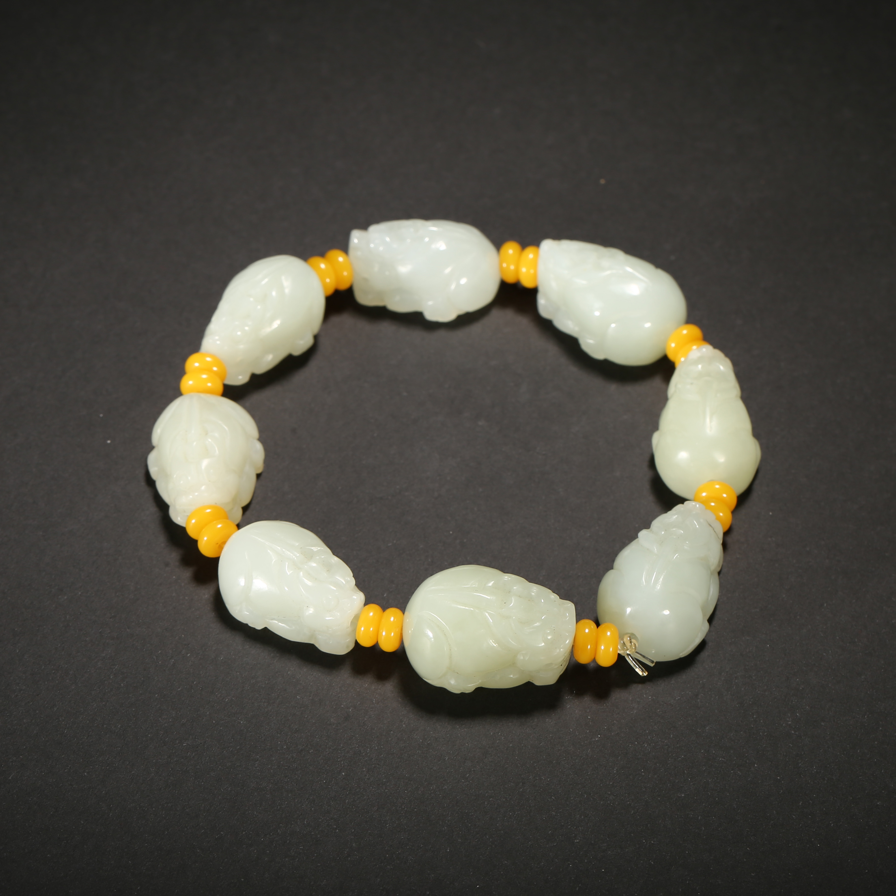 清晚期*玉貔貅手串/JTY031031101/和田玉【北京文博】