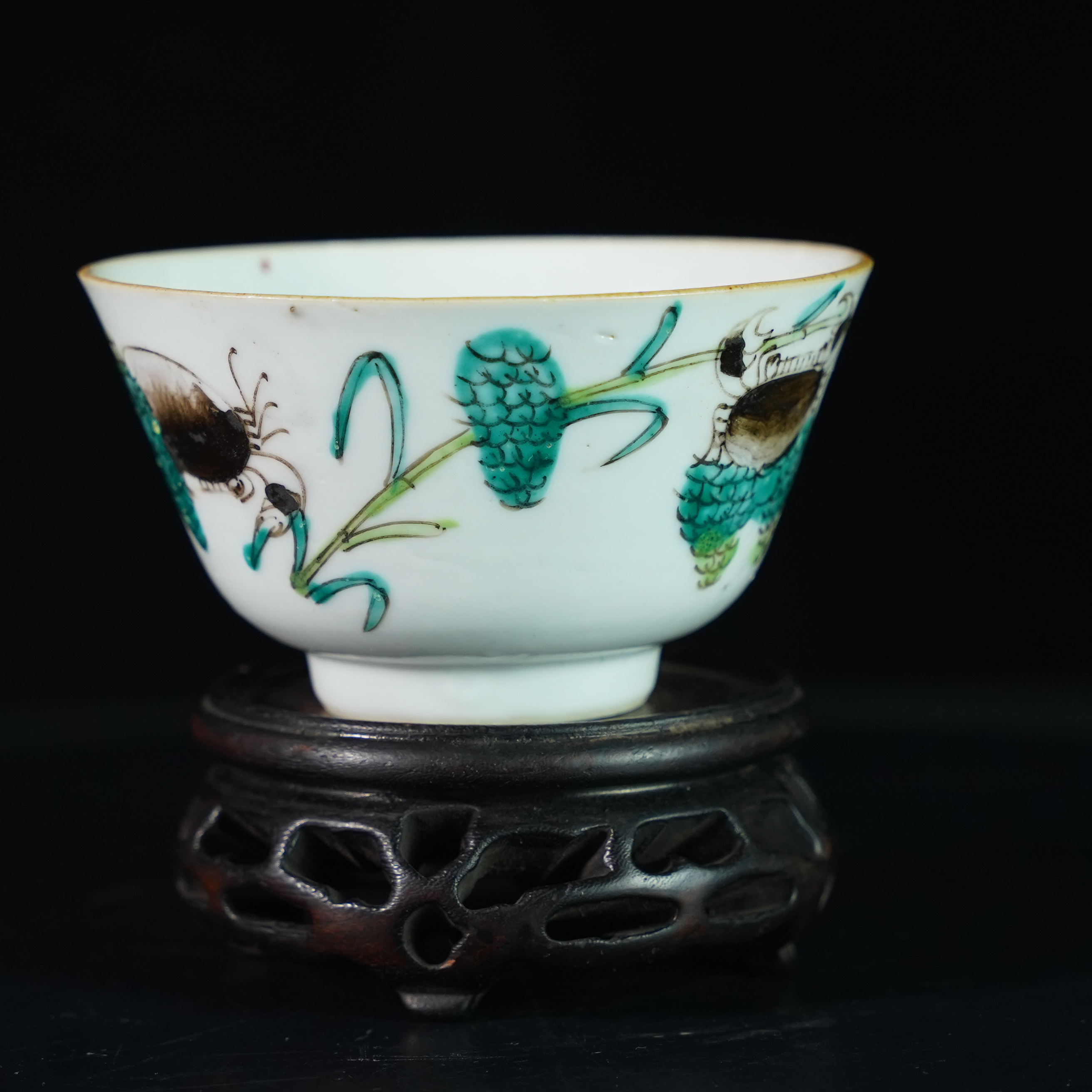 LZXX250121001【十竹斋】清同治二甲传胪粉彩撇口杯