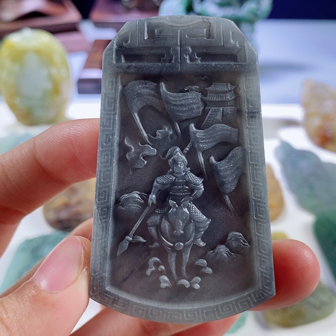 定制翡翠未镶嵌天然a货翡翠冰乌鸡赵子龙