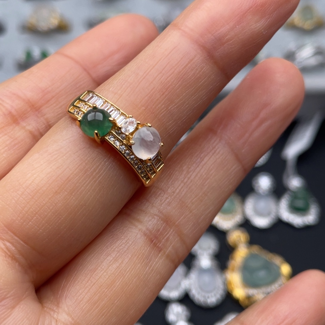 翡翠银S925镶嵌吊坠(不含链)