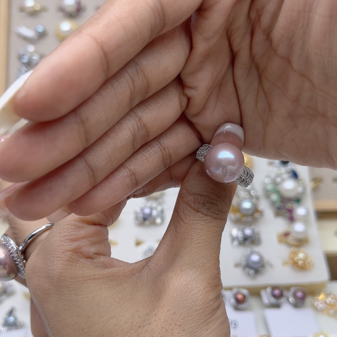 冬***洋合金戒指淡水珍珠