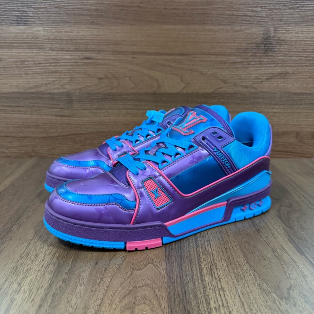 99新 LouisVuitton/路易威登 41码 trainer 蓝紫 低帮板鞋