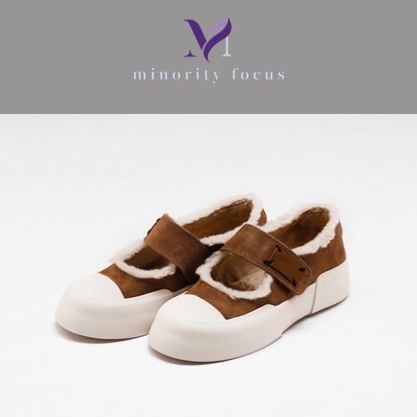 【Minority Focus】羊猄皮的舒适百搭魔术贴加绒玛丽珍鞋