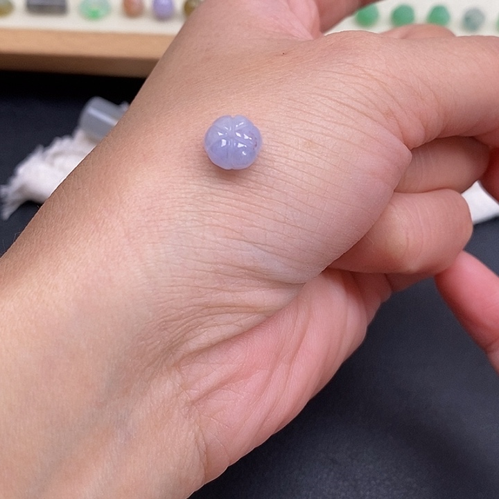 翡翠散珠南瓜珠 小石纹