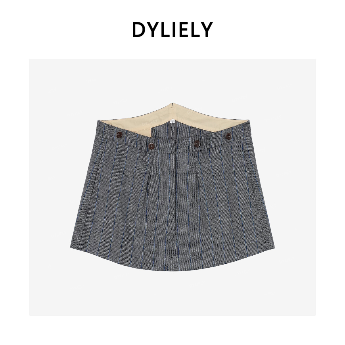 DYLIELY【学院派穿搭】时尚减龄短裙气质羊毛混纺包身半裙S25203