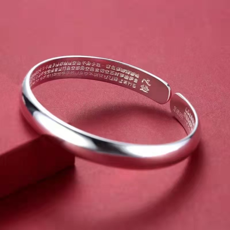 足银银制品 S091 泥鳅背心经手镯 开口直播间选款时尚精美手镯