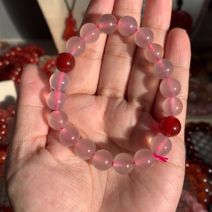 玛瑙/玉髓合金卡10手串