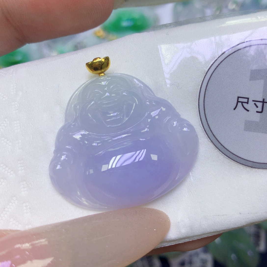 翡翠18K金镶嵌颈饰缅甸天然翡翠