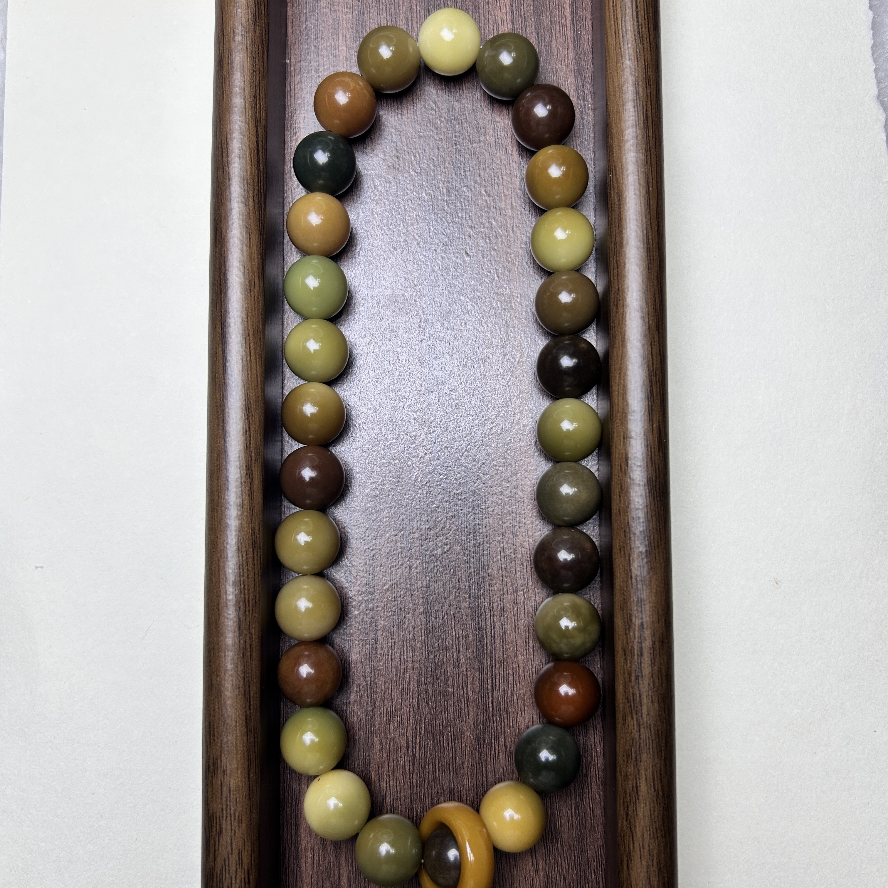 非金属木质手链 菩提根手持卡15mm29颗珠子