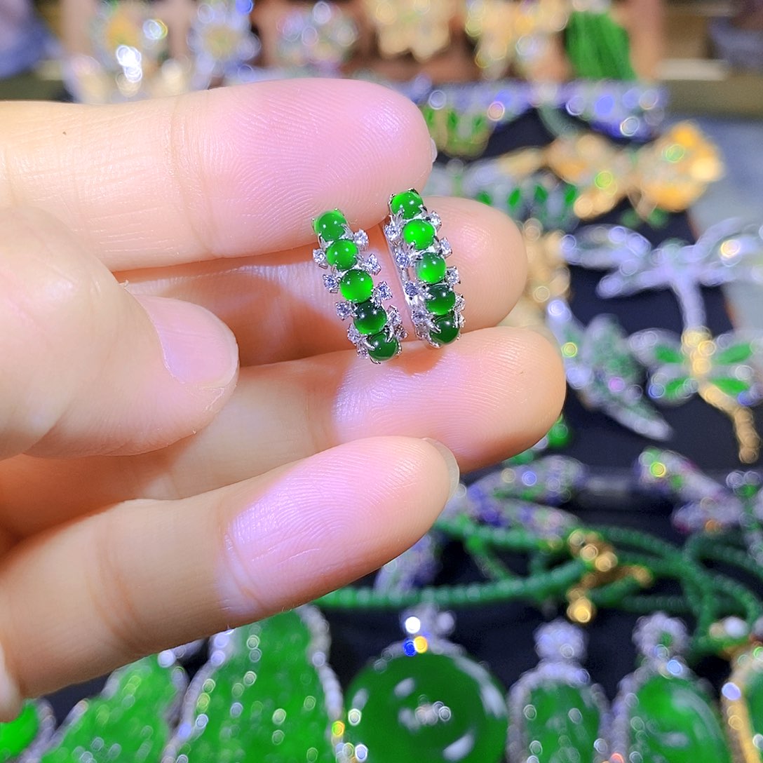 吊坠(不含链)银S925镶嵌翡翠