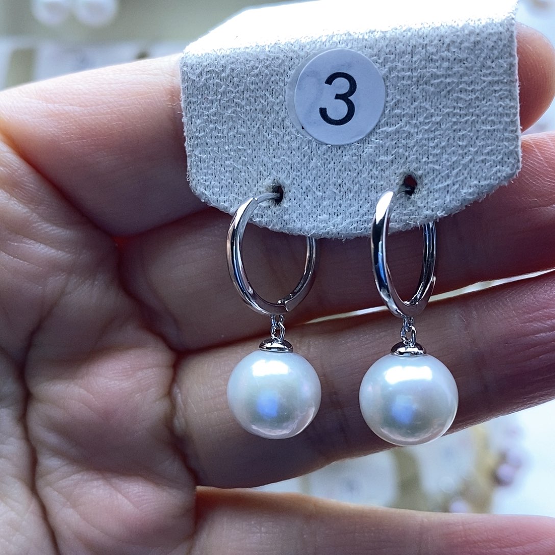 淡水珍珠耳饰银S925镶嵌