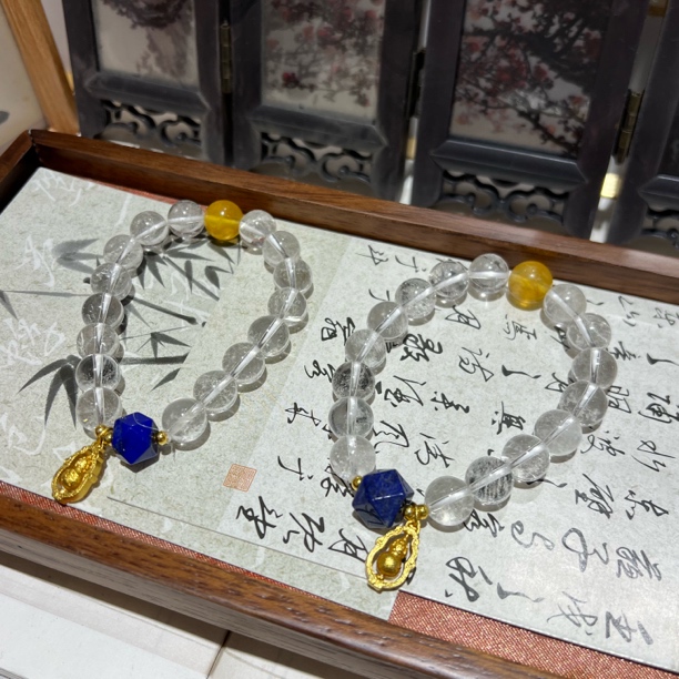 【月月家】P029天然水晶 原创白水晶手串 多样性发其一