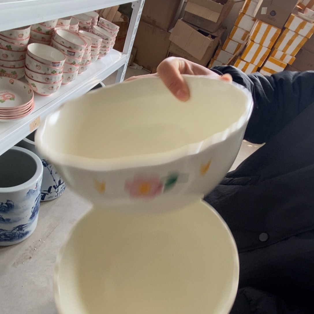 瓷陶瓷摆件大面碗2个