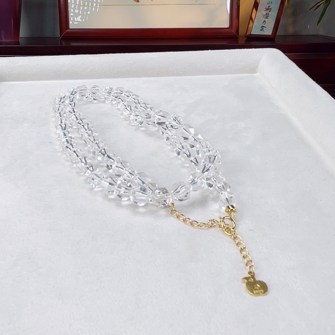 水晶颈饰银S925镶嵌水晶6.5