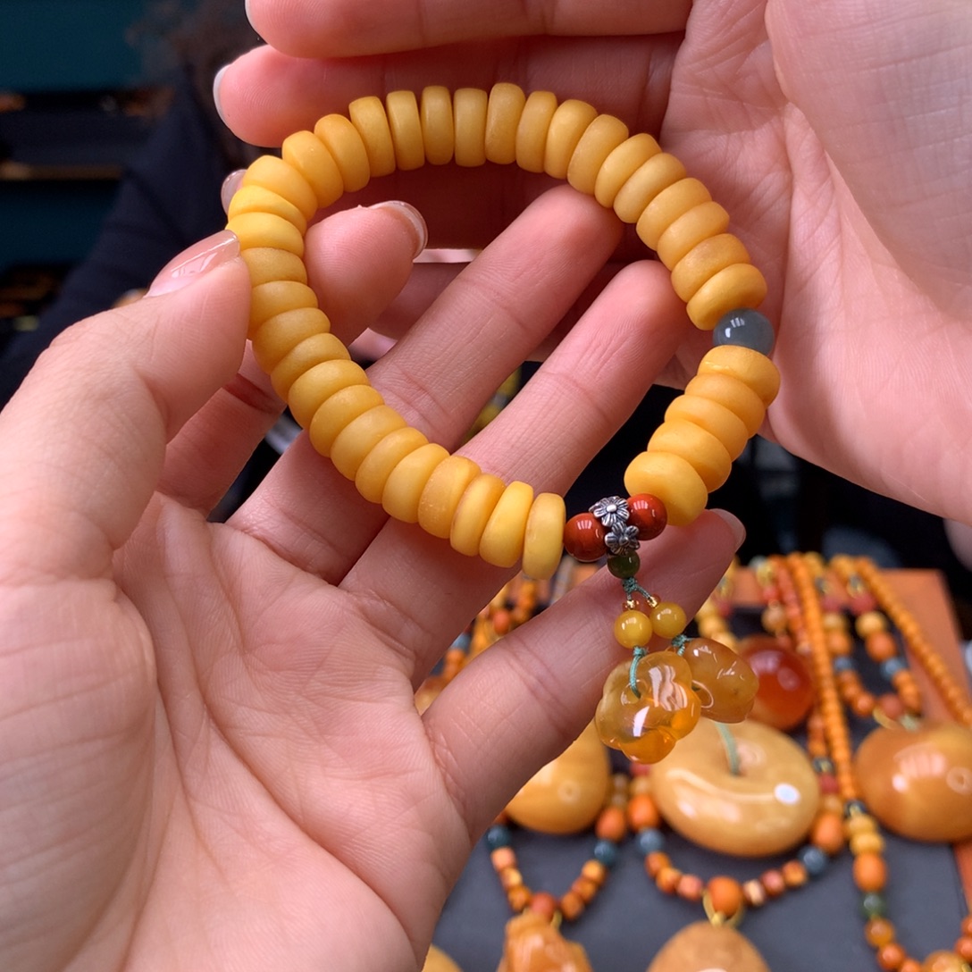 蜜蜡未镶嵌手串天然
