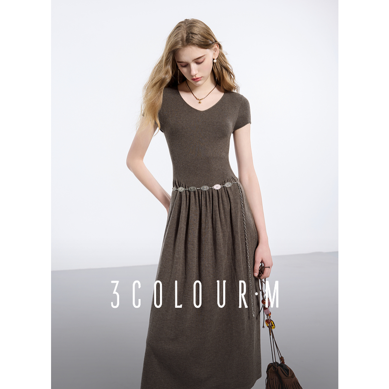 【大叔专享】D401AM211M60三彩2025春季新款法式复古短袖针织dbx