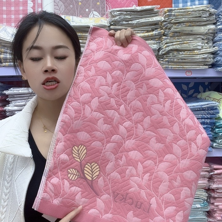 棉粉色小树叶纯棉