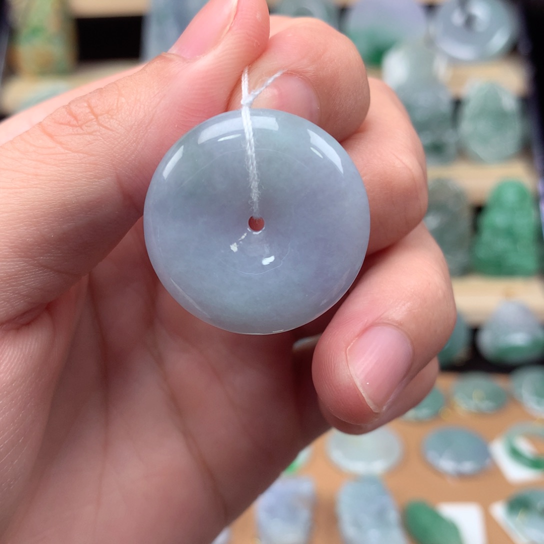 翡翠颈饰未镶嵌天然翡翠A货平安扣