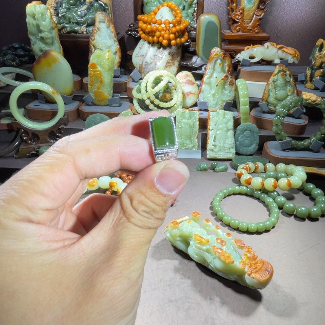 透闪石质玉戒指未镶嵌福***A