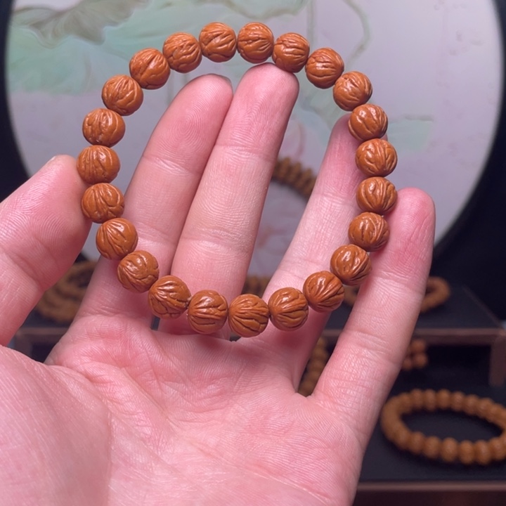 桃核手串10玉龙脊手串