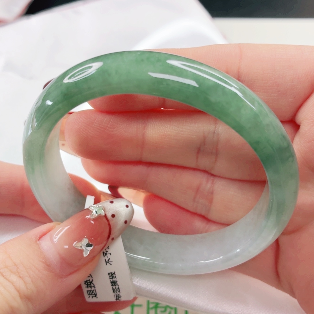 翡翠未镶嵌手镯55.5x444