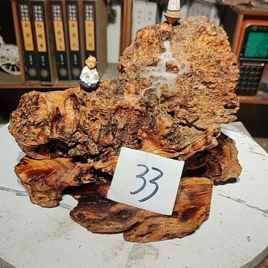 余***争泥塑33北沉香琥珀木天然造型山水摆件