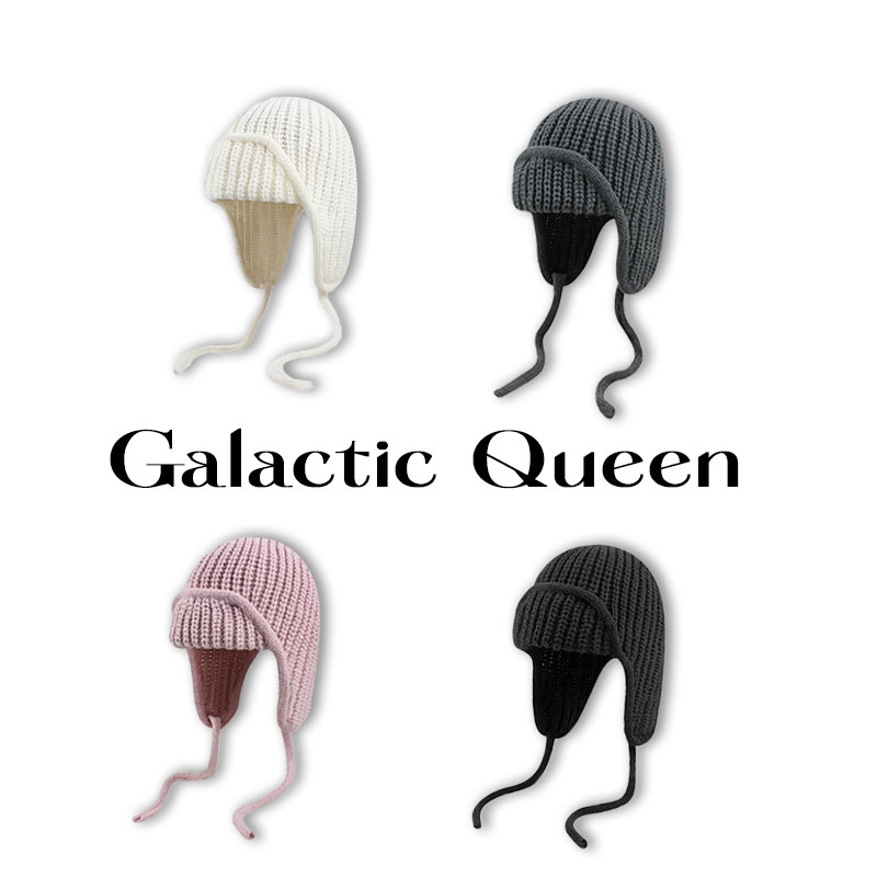 Galactic Queen秋冬翻边针织护耳帽子雷锋帽保暖毛线帽