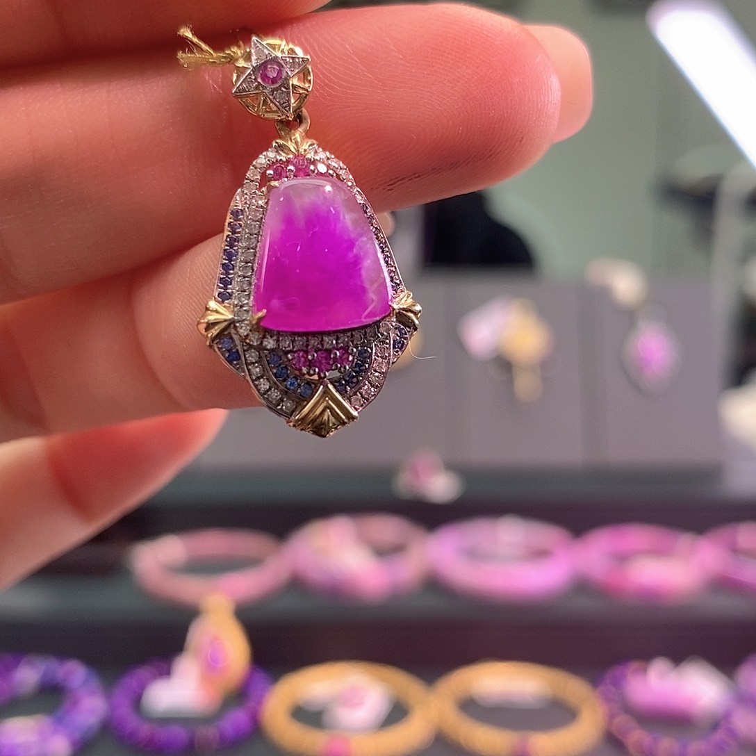 18K金镶嵌苏纪石（舒俱来）吊坠(不含链)