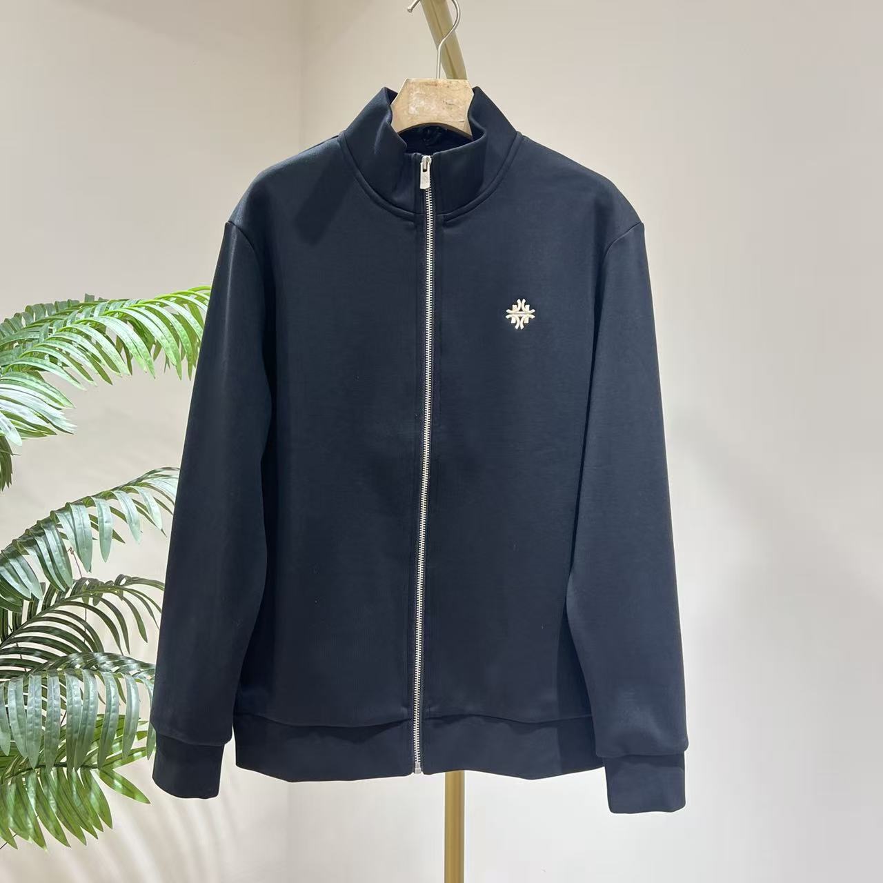 T2496拉链开衫刺绣卫衣男士秋冬新款长袖立领时尚潮男外套