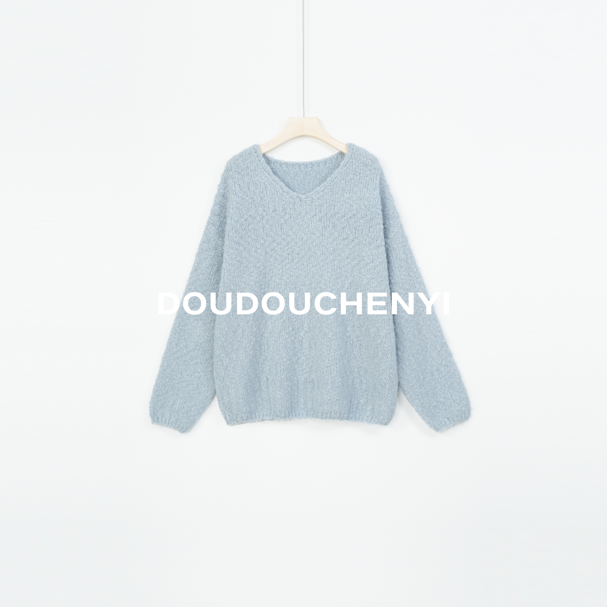 【DOUDOUCHENYI】秋冬V领针织套头毛衣-050