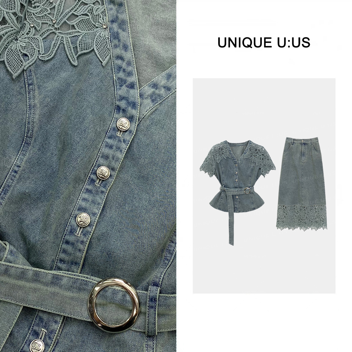 【DuoDuo·Studio】西部罗曼史气质牛仔百搭设计风连衣裙-253658