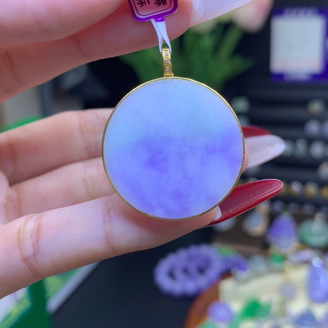 翡翠颈饰18K金镶嵌天然