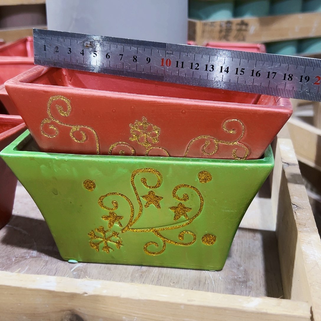 有孔，外贸尾单陶瓷花盆凑单10米包邮