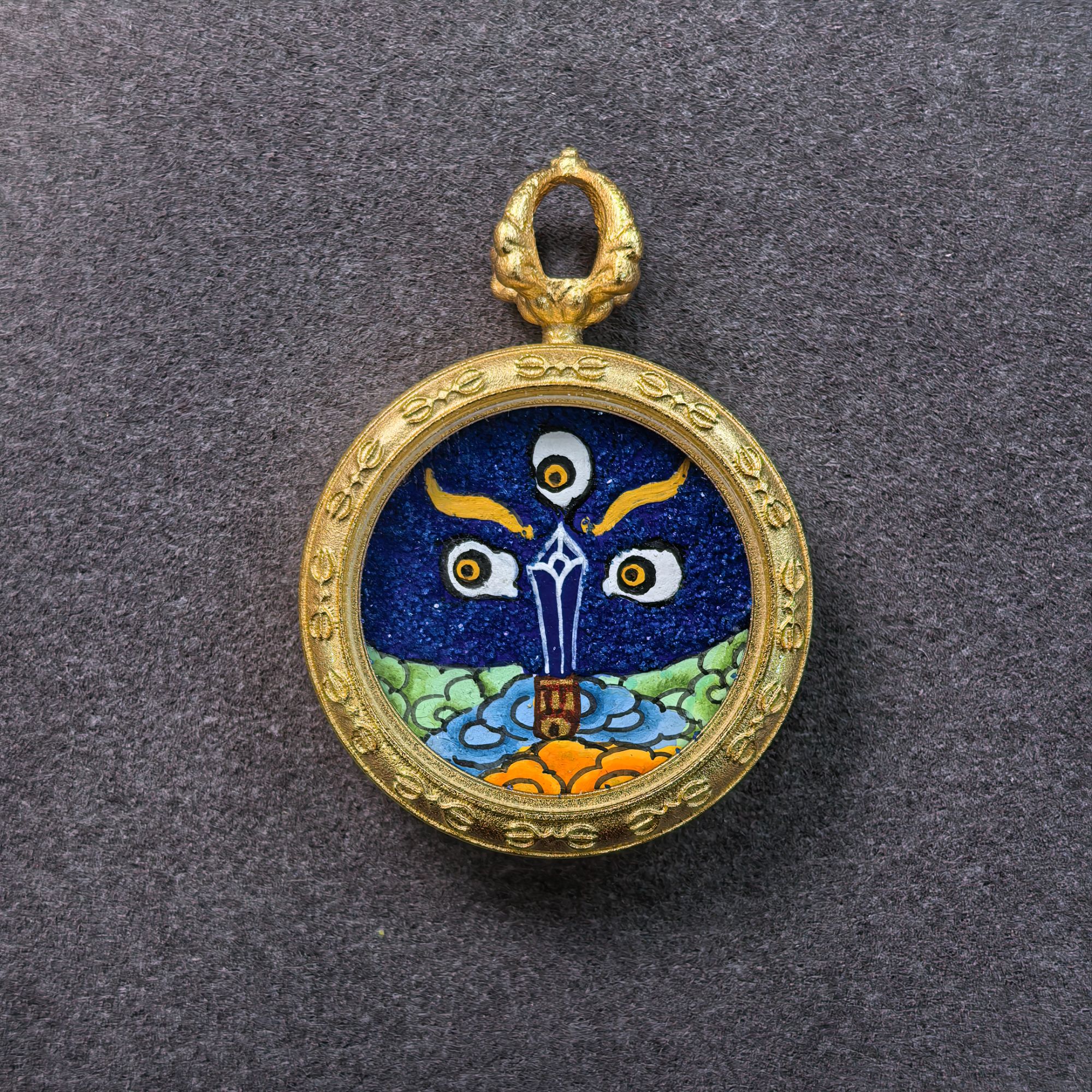 缘起手绘粗矿砂2.0佛眼唐卡吊坠【以直播间展示为准】